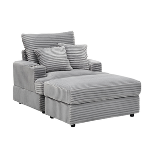 <span class=keywords><strong>Fauteuil</strong></span> convertible pliable avec fonction couchage, ottoman rembourré à ressorts, confortable, canapé simple, chaise longue, porte-gobelet - Product Image 1