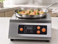 Table de cuisson à induction électrique professionnelle en acier inoxydable avec commande tactile, brûleur unique, portable pour comptoir, idéale pour la maison et les hotpot