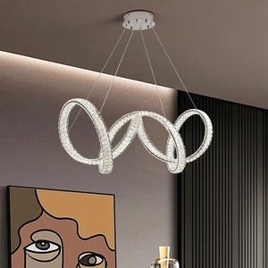 Lustre LED de luxe moderne personnalisé à double hélice suspension pour villa, hôtel, restaurant, chambre, cristal décoratif - Product Image 4