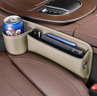 Organisateur universel pour l'espace entre les sièges de voiture, boîte de rangement multifonction en cuir, poche latérale pour ranger portefeuille, clés, cartes avec porte-gobelet