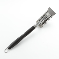 Brosse de nettoyage de barbecue en acier inoxydable poli OEM la plus vendue, détachable, avec 3 ressorts interchangeables et manche en PP