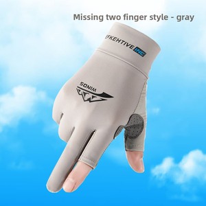 Guantes de protección UV de seda helada para <span class=keywords><strong>hombre</strong></span> <span class=keywords><strong>y</strong></span> mujer, antideslizantes, transpirables, con pantalla táctil, <span class=keywords><strong>dos</strong></span> dedos abiertos, para conducir, frisbee, ciclismo, pesca - Product Image 6