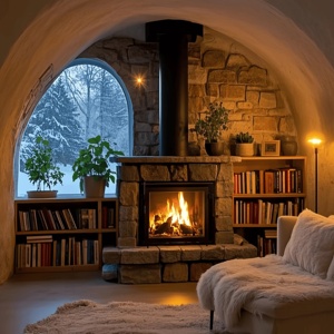 Chimenea de Leña de Lujo con Llama Simulada Realista, Decoración Exquisita para Crear una Atmósfera Cálida en la Sala de Estar de una Villa - Product Image 5