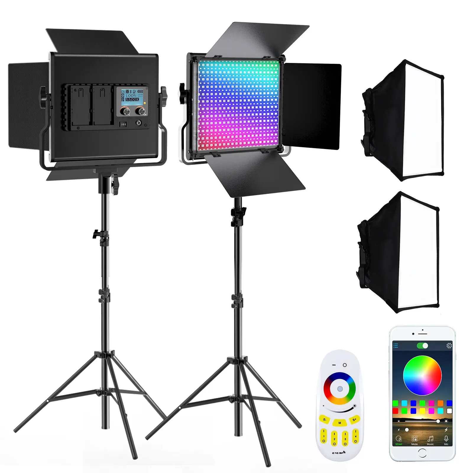 Travor L5000RP RGB metal back LCD display camcorder filming studio lumiere video led light panel with battery camera