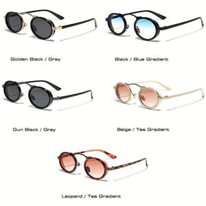 Gafas de Sol Retro con Marco Metálico y Logotipo Personalizado 2025, Lentes Degradadas con Protección UV400, Ovaladas y Pequeñas para Hombre y Mujer - Product Image 3