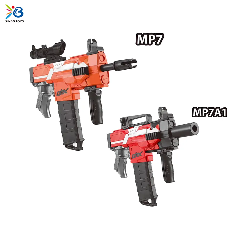 नई स्वत: मुलायम गोली बंदूक खिलौना बच्चों के लिए MP7 MP7A1 शैली के साथ बंदूक खिलौना आउटडोर शूटिंग खेल खिलौना सेट नरम बुलेट सेट