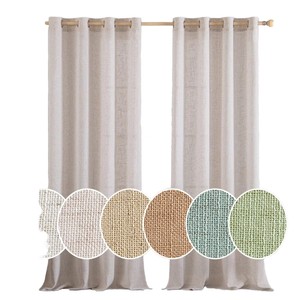 Rideaux en Faux Lin de Luxe DaiRui, Panneaux Translucides à Texture Douce Filtrant la Lumière, Draperies Unies pour Salon – Vente en Gros - Product Image 1