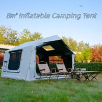 Grand abri portable imperméable avec auvent pour 4 à 6 personnes, tente de camping familiale gonflable facile à installer pour les voyages et les pique-niques