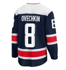 Maillots de hockey sur glace unisexes personnalisés à séchage rapide, imprimés par transfert thermique, 100 % polyester, uniforme sportif avec nom d'équipe avant/arrière - Product Image 1