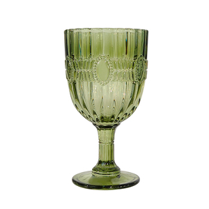 Calice in <span class=keywords><strong>Vetro</strong></span> Colorato Goffrato Vintage FUNGER per Banchetti Nuziali, Bicchiere da Acqua con Stelo in Stile Europeo, Riciclabile ed Ecologico - Product Image 6
