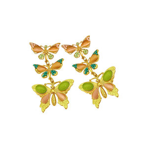 Boucles d'oreilles longues en or exagérées Boucles d'oreilles en perles de verre pour femmes a <span class=keywords><strong>Farfalla</strong></span> - Product Image 6
