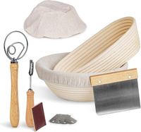 Grattoir à pâte Banneton biologique avec poignée Kits d'outils Panier Super Baking Mini Bread Proofing Silicone Bowls Set pour Table