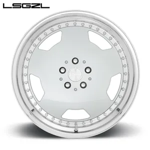 LSGZL Customized 2 Piece T6061-t6 Deep Dish Brushed Wheels 18 19 20 21 22 Inch Polished Lip Forged Wheel