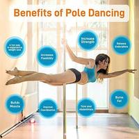 Barre de danse chromée 2 en 1, barre statique rotative amovible pour entraînement à domicile