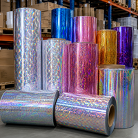 Film de lamination thermique BOPP holographique arc-en-ciel 25 microns pour impression de cartes de vœux en rouleau - Vente chaude