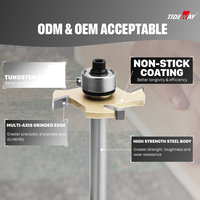 TIDEWAY 4 Mata Pisau Tungsten Carbide Berlapis Timah HRC93 Alat Pemotong Penggilingan Empat Slot, Mata Bor Alur Sambungan T-Slot, Alat Router End Mill