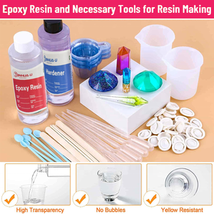 <span class=keywords><strong>Kit</strong></span> de <span class=keywords><strong>resina</strong></span> <span class=keywords><strong>epoxi</strong></span> para <span class=keywords><strong>principiantes</strong></span>, con purpurina de <span class=keywords><strong>resina</strong></span> y accesorios - Product Image 4
