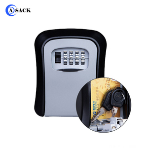 Key Box Asack G2 4 Digit Combination Anti-theft Storage Key Box Lock Wall Mount Safes High Quality Portable Lockbox For Outdoor Keybox