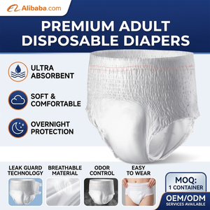 Pannolini <span class=keywords><strong>per</strong></span> Adulti XXL con Nastro Adesivo, Pannelli Comfort, Pellicola PE di Alta Qualità, Elevata Assorbenza, Prevenzione Perdite 3D, Campioni Disponibili - Product Image 1