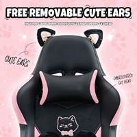 Chaise de jeu en gros de dessin animé mignon Rosa bonjour chat rose chaise de jeu chaise de joueur ergonomique avec repose-pieds