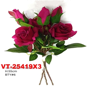 2025 lo más nuevo 53cm poliéster Rosa Artificial Real Touch revestimiento de Bundlex3-Latex graduación Día DE LA MADRE Pascua Navidad Halloween - Product Image 5