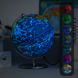 Mappa del mondo illuminata da 8 pollici con costellazione e globo rotante in PVC di plastica in metallo per educazione geografica del globo terrestre per la decorazione di home office - Product Image 4