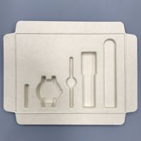 Plateau insert moulé en pâte à papier multi-compartiments personnalisé, en matériaux recyclés, pour emballage de coffret cadeau d'exposition, kit cosmétique couleur personnalisée