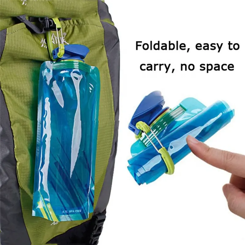 Bolsa de agua plegable ultraligera portátil, botella de termo suave para deportes al aire libre, senderismo, Camping, 1 ud.