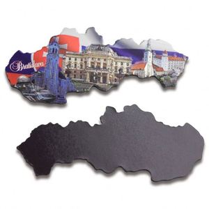 Custom Design Aluminum Ref Magnet Map Shape Foil Metal Country Shaped <b>Fridge</b> Magnets - Product Image 3