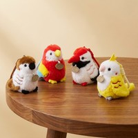 En gros, Porte-clés pendentif en peluche perroquet mignon, figurine à suspendre au sac, mascotte en peluche douce personnalisée, jouet animal en peluche oiseau pour cadeau Q