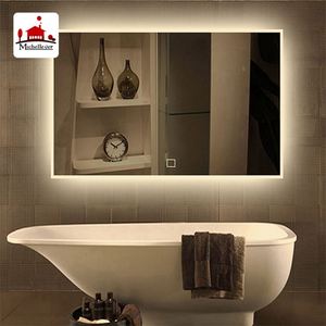 Specchio da Bagno Moderno Quadrato in Stile Americano con Cornice in Alluminio, Retroilluminato a LED, IP66, Antiappannamento, Illuminato per Hotel Commerciali - Product Image 3