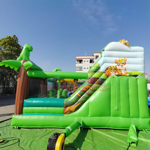 Parc de jeux gonflables Tiger Jump, château gonflable avec toboggan, structure de jeu gonflable jungle - Product Image 3