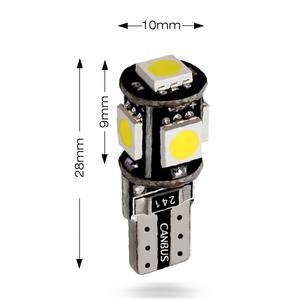 หลอดไฟท้ายรถยนต์ LED T10 Canbus 5050 5 SMD แบบไม่มีข้อผิดพลาด ไฟ LED สำหรับจอดรถ ไฟข้าง DC 12V รุ่น <span class=keywords><strong>Celerio</strong></span> - Product Image 2