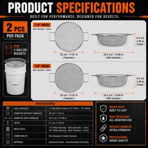 Durable Galvanized Steel <b>Garden</b> Soil Sieve for Compost and Gravel Screening - Product Image 5