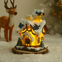 Décoration de noël résine petite maison Miniature paysage Art déco enfant/adolescent européen décoratif veilleuse cadeau