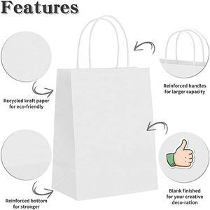 Sac d'emballage personnalisé pour fête d'anniversaire, cadeaux de mariage, fournitures pour l'Aïd et le Ramadan, sac cadeau en papier kraft élégant avec poignée - Product Image 2