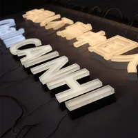Enseigne de salon de coiffure en acier inoxydable peint Lettres de canal d'éclairage avant Enseigne de lettre LED 3D commerciale pour enseigne publicitaire d'entreprise