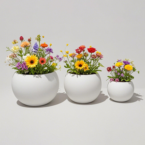 Pots à fleurs ronds en verre transparent, vase en forme d'ampoule pour plantes hydroponiques, décoration moderne, pot de plantes de bureau, décoration d'intérieur - Product Image 4