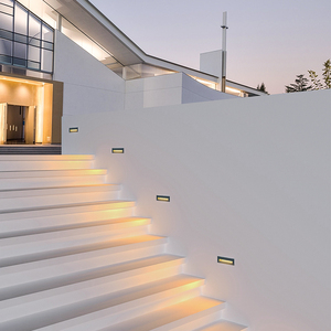 Lampes d'escalier extérieures modernes en aluminium IP65 IP67 Noir Blanc <span class=keywords><strong>LED</strong></span> encastrées ou à montage en surface pour éclairage de marches et rampes - Product Image 3