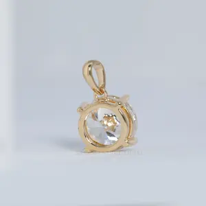 1ct Round Cut 18 Karat Gelbgold Fabrik preis Diamanten aus Labor anbau Custom Anhänger