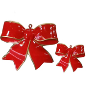 Sculpture géante de nœud de Noël rouge en fibre de verre de 50 cm, pour extérieur, usage commercial, luxe, étanche, anti-UV, pour vitrine de centre commercial
