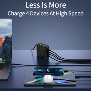 GOOD SHE 100W Chargeur de bureau portable de type <span class=keywords><strong>C</strong></span> à 4 ports Chargeur mural rapide GaN PD - Product Image 5