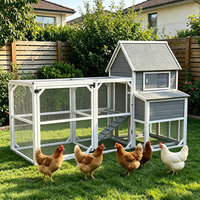 Poulailler en bois pour 3 à 5 poulets adultes, grande cage à poulets de style ferme avec nichoir et enclos de course, vente en gros