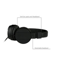 Casque audio filaire stéréo supra-auriculaire réglable 3,5 mm pour l'écoute de musique