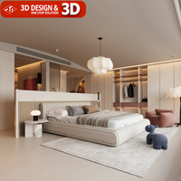 Servicio de Diseño de Interiores de Villas Modernas de Lujo con Renderizado 3D, Solución de Diseño Gráfico para Decoración del Hogar