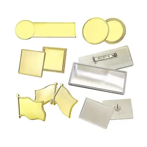 Nhà Sản Xuất Kim Loại Trống Huy Hiệu Tùy Chỉnh Hình Dạng Khác Nhau Trâm Chữ Thập Cờ Vòng Vuông Hình Chữ Nhật Hình Dạng Vàng Bạc Ve Áo Pins - Product Image 1