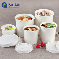 Bol à soupe et récipient alimentaire jetables en papier kraft biodégradable de 26 oz pour restaurant, idéal pour les nouilles et le sucre