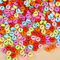 Perles plates en acrylique multicolores, lettres anglaises A-Z, taillées Asscher, pour la fabrication de colliers éducatifs pour enfants (100)