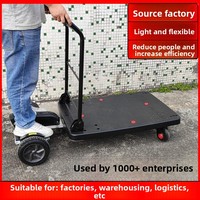 Chariot électrique compact à six roues HSLLIFT, commandé par geste, plateau plat, conception pliable pour la préparation des commandes, moteur 400W-900W