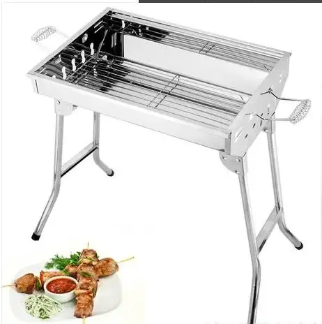 Kochen Picknick Camping Grill Edelstahl Grill Grill Tragbarer Holzkohle grill